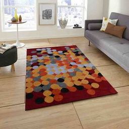 presto Red Geometric Hand Tufted Wool 2 X 5 Feet Carpet-picture-49