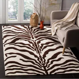 IMRA CARPET Brown Abstract Woollen Carpet image 1