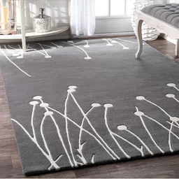 IMRA CARPET Grey Abstract Woollen Carpet image 1