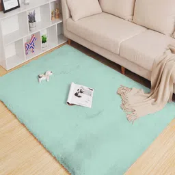 LUXEHOME INTERNATIONAL Blue Anti-Skid Ruffle Carpet-picture-53
