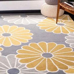 Safiya Carpet Yellow Floral Hand-Tufted Woollen Carpets-image-76
