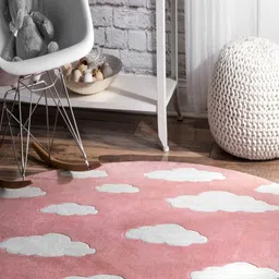 Safiya Carpet Pink Abstract Hand-Tufted Woollen Carpets-image-70