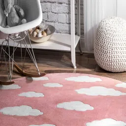 Safiya Carpet Pink Abstract Hand-Tufted Woollen Carpets-image-14