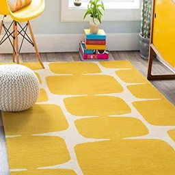 Safiya Carpet Yellow Geometric Woollen Carpets-image-21