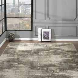 OBSESSIONS Brown Polypropylene Abstract Carpets-17