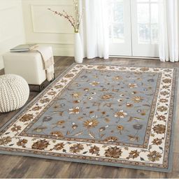 IMRA CARPET Grey & Cream Coloured Ethnic Motifs Printed Rectangle Shaped Woollen Carpet image 2
