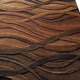 IMRA CARPET Brown Abstract Handmade Woollen Carpet image 2