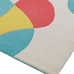 Safiya Carpet Beige & Red Abstract Woollen Carpet image 3