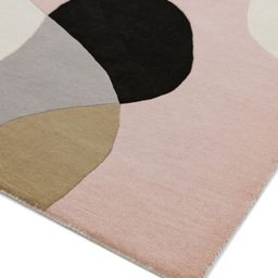 Safiya Carpet Beige & Pink Abstract Woollen Carpet image 3