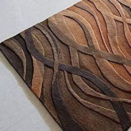 IMRA CARPET Brown Abstract Handmade Woollen Carpet image 4