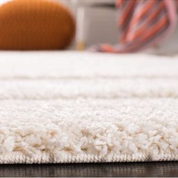 IMRA CARPET Cream-Coloured Solid Handmade Polyester Carpet image 5