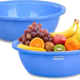 Plastic Multipurpose Storage Basket for office & Home|12 LTR|Pack of 2|Blue Storage Basket-5