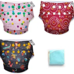 3 UNO Washable & Reusable Cloth Diaper With 1 Insert for 3M to 3Y Babies-32