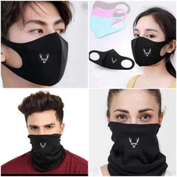 2 Full Mask and 2 SKUBA Black 003 - 4 Pcs Reusable, Washable Cloth Mask-image-25