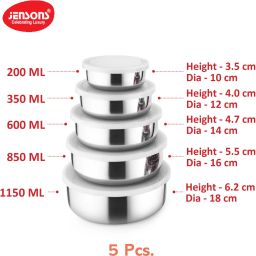 jensons Steel Utility Container - 1150 ml, 850 ml, 600 ml, 350 ml, 200 ml image 3