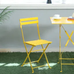 bohemiana from pepperfry Schuller Metal Foldable Outdoor Chair In Yellow Finish (Set Of 2)-picture-17