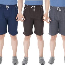 Pack of 3 Solid Women Multicolor Bermuda Shorts-image-42