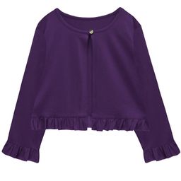 A.T.U.N. Girls Purple Evie Jersey Pure Cotton Cardigan-image-5