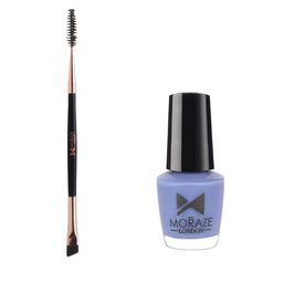 Moraze Set of Nail Paint 5 ml - Moon Purple with Double Ended Eyebrow Brush - Black-11