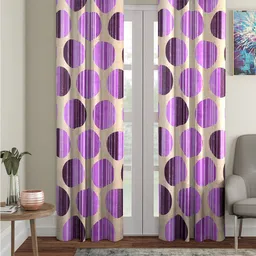 Cortina Purple & Pink 2 Pieces Geometric Printed Door Curtains-3