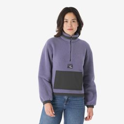 quechua Women's Sherpa Mountain Hiking Fleece MH100 1/2 Zip - Purple-picture-24