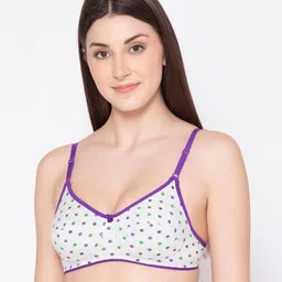 GROVERSONS Paris Beauty Women Purple & White Printed Non Padded Non Wired T-shirt Bra-picture-43