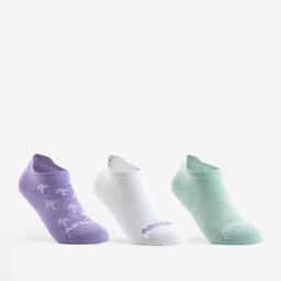 Kids' Low Tennis Socks RS 160 Tri-Pack - Green/Purple-17
