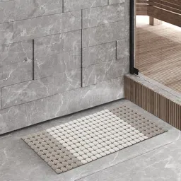 obsessions Brown Solid PVC 34x15 Inches Antiskid Shower Bath Mat-picture-12