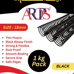 AROPS Black Spiral Binding Ring - 18mm - Pack of 1 Kg - For Projects, Documents Manual Ring Binder-image-96