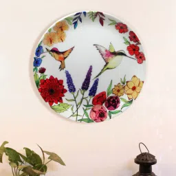 kolorobia White Bone China Humming Bird Floral Beauty Inspired Home Decor Wall Plate 7.5 Inch-picture-5
