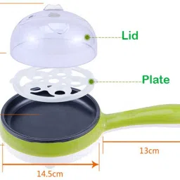 n h enterprise Multifunction 2 in 1 Electric Egg Frying Pan with Egg Boiler Machine with Handle EC_ 1 Egg Cooker image 3