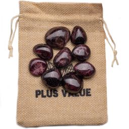 Premium Garnet Tumbled Stone 100grams in Jute Bag Regular Asymmetrical Crystal Pebbles-image-25