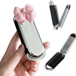 Compact Folding Hair Brush with Mirror for Easy Travel-image-18