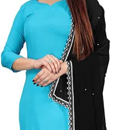 Chiffon Self Design Black Women Dupatta-image-17