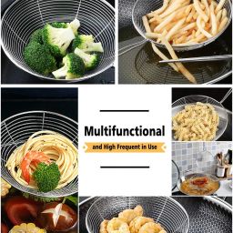 urbanware Deep Fry/Mesh Strainer/Jhara/Puri Strainer set of 2 Pcs (14 & 16 Cm) Deep Frying Basket image 5