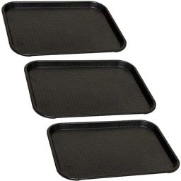 Plastic Serving Tray Set | Medium & Large for Kitchen (Black) Tray-42