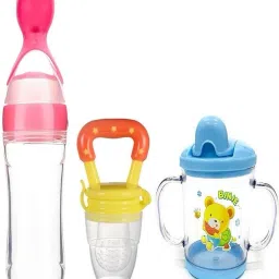 Silicone Squeeze Feeder Bottle, Infant Food Feeding Pacifier and Sipper Cup- Silicon-6
