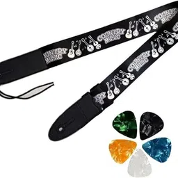 mocking bird Guitar Belt with Picks Adjustable Guitar Strap for Acoustic Electric Guitars Polyester, Nylon Strap-picture-12