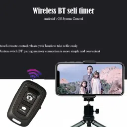 POZUB Bluetooth Wireless Remote Control Selfie Button Remote Photo Clicker+Carry PouchCamera Remote Control image 2