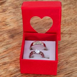 Valentine Gift Love Proposal Ring Wedding Lovers Couple Rings Jewelry Crystal, Sterling Silver Cubic Zirconia Sterling Silver Plated Ring Set-image-26