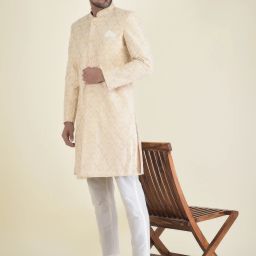 HOUSE OF DEYANN Self Design Sherwani-image-83