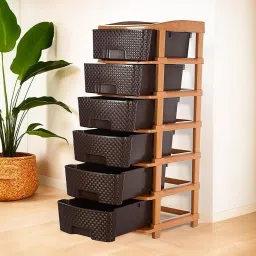 6-Tier Plastic Storage Organizer/Modular Plastic Drawer for Home/Office/Hospital Plastic Kitchen Trolley-image-32