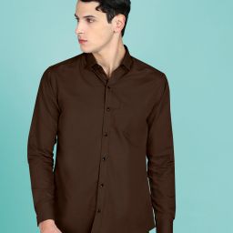 Men Regular, Slim, Tailored Fit Solid Slim Collar Casual Shirt-image-4