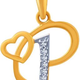 PC Chandra Jewellers Letter P 14kt Yellow Gold Pendant-image-37