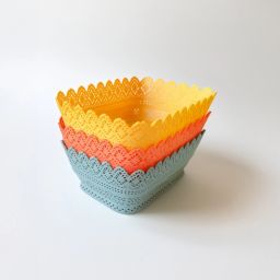 Plastic Multipurpose Plastic Storage Basket for Kitchen, Home, Toys (Set of 3) Storage Basket-18