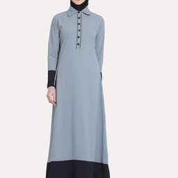 MOMIN LIBAS Women Grey & Black Solid Abaya Burqa-image-39