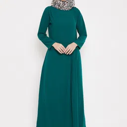 MOMIN LIBAS Women Teal Green Solid Abaya Burqa-image-8