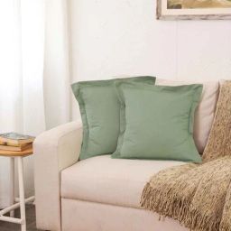 house this Green Cotton Solid 16x16 inches Cushion Covers (Pack of 2)-picture-36