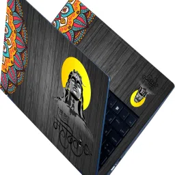 Flipkart SmartBuy Full Body Laptop Skin Sticker - Har Har Mahadev Black Wooden Multi Spiral Self Adhesive Vinyl Laptop Decal 15.6-image-62