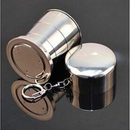 Stainless Steel Folding Glass Telescopic, Collapsible Cup with Keychain New Glass Water/Juice Glass-11
